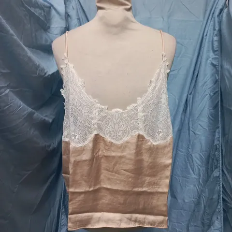 INTIMATELY BEIGE SATIN SLIP WITH LACE TRIM, WOMEN'S XL
