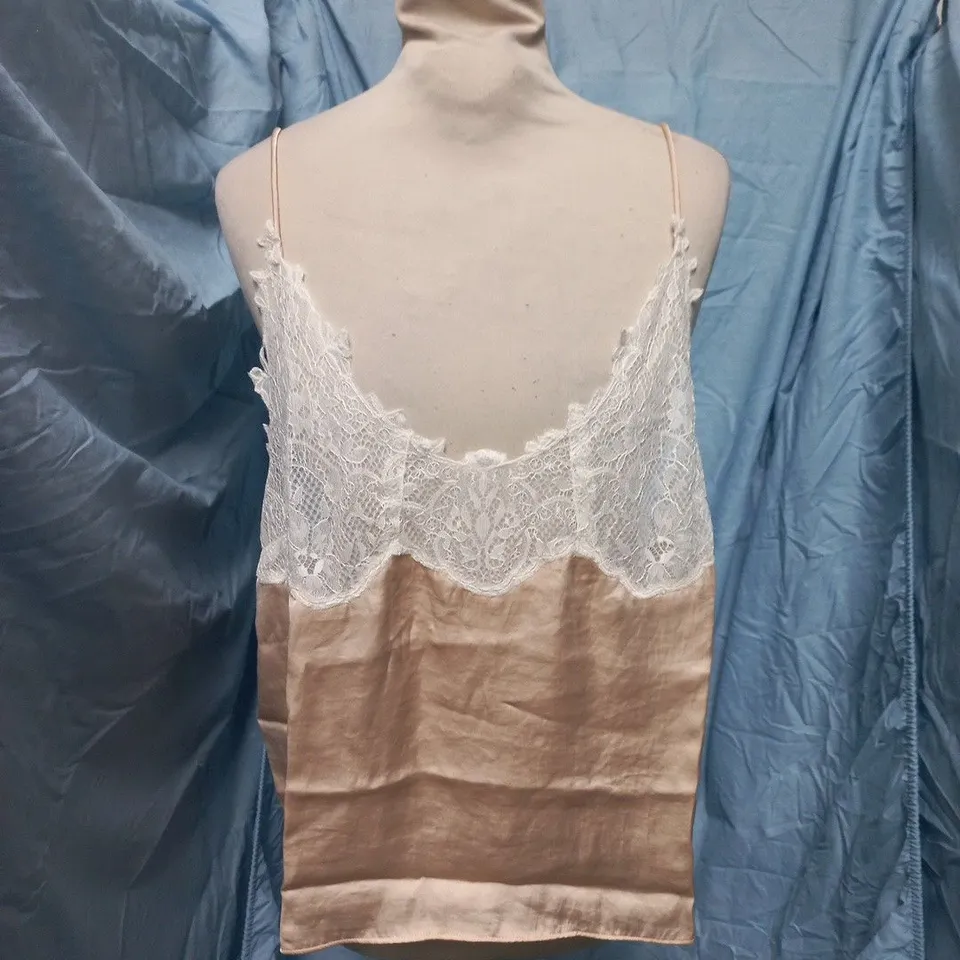 INTIMATELY BEIGE SATIN SLIP WITH LACE TRIM, WOMEN'S XL