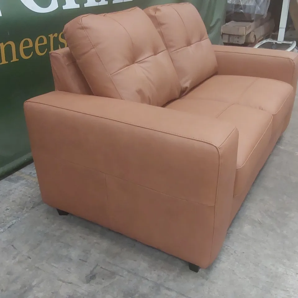 QUALITY DESIGNER MILLER ITALIAN LEATHER 2 SEATER SOFA
