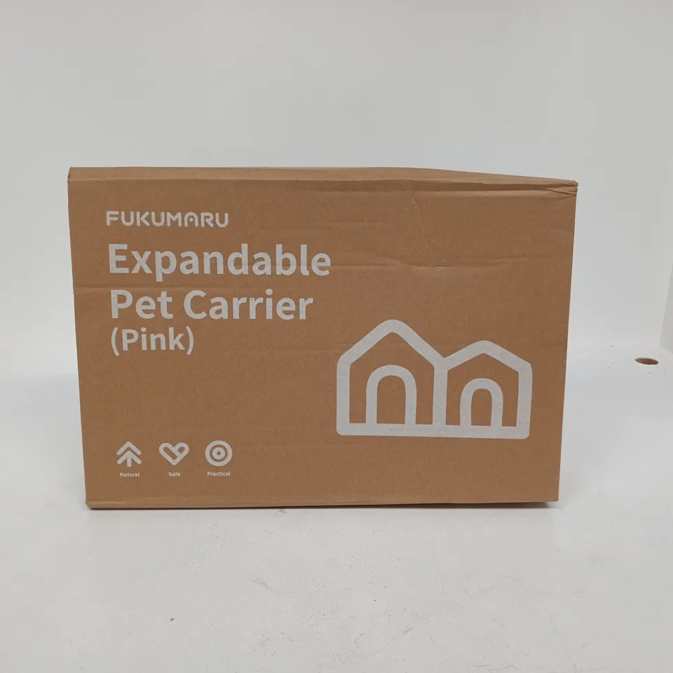 FUKUMARU EXPANDABLE PET CARRIER PINK BOXED