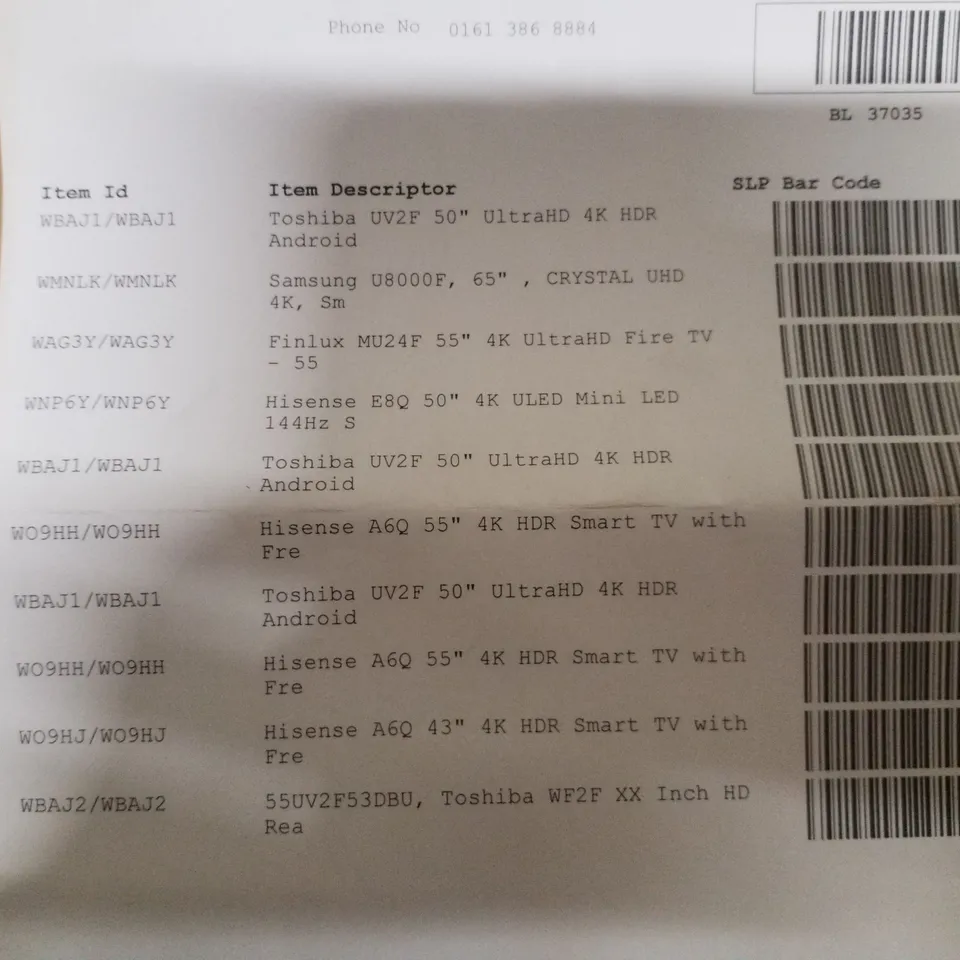 PALLET CONTAINING APPROXIMATELY 10 ASSORTED DAMAGED TVS