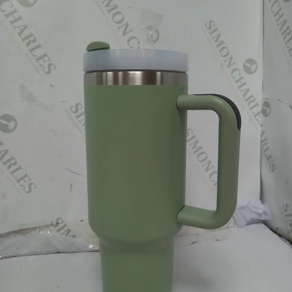 UNBRANDED INSULATED METAL TRAVEL TUMBLER IN GREEN