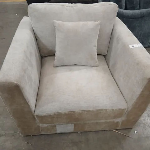 DESIGNER BEIGE FABRIC ARM CHAIR