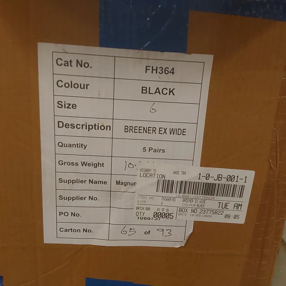 BOX CONTAINING APPROXIMATELY 5x BRAND NEW SIMPLY BE BREENER EXTRA WIDE BOOTS - SIZE 6