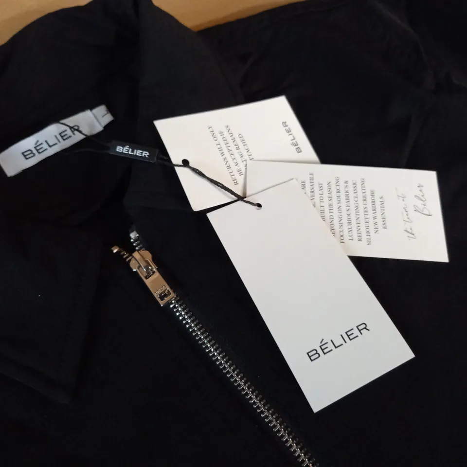 BELIER BLACK ZIP THROUGH JACKET - L