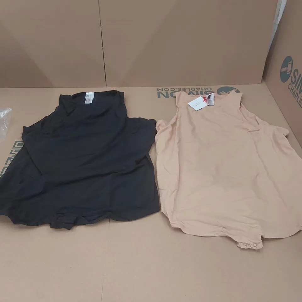 BOX CONTAINING APPROXIMATELY 21x PAIRS OF BRAND NEW MAGISCULPT BLACK/LATTE RACER BODYSUITS - SIZE 24