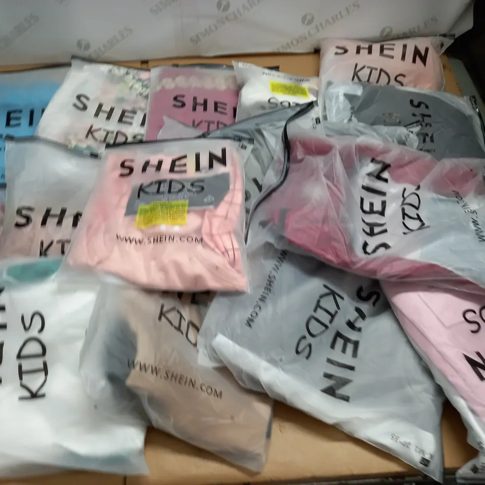 LOT OF 18 SHEIN KIDS CLOTHING ITEMS IN VARIOUS SIZES