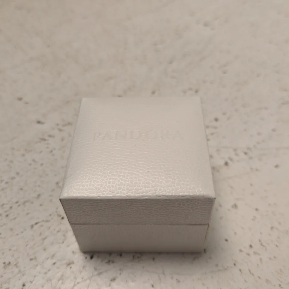 PANDORA RING – SILVER-TONE WITH TEXTURED TOP, BOXED