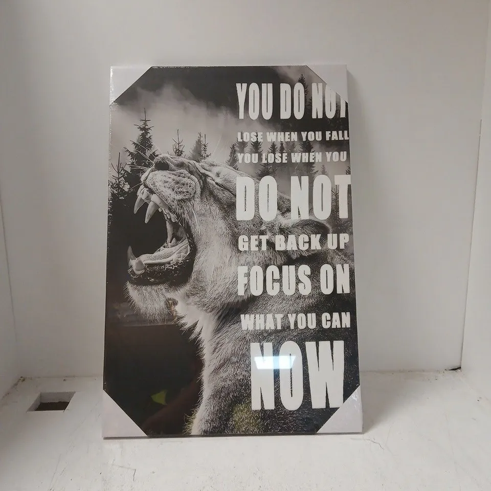 LION POSTER PRINT WITH BOLD TYPOGRAPHY – MONOCHROME