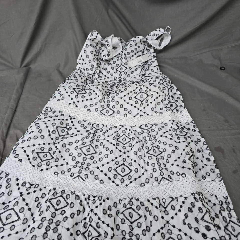 ROMAN BRODERIE STRAPPY MID DRESS - 12