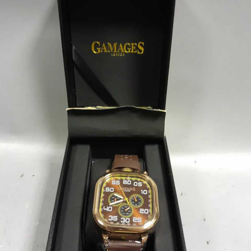 GAMAGES ASTUTE BROWN DIAL WATCH 