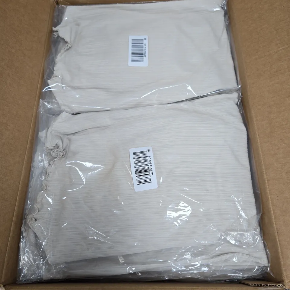 APPROXIMATELY 20 DENIM & CO RIBBED LONG SLEEVE TOP BEIGE IN VARIOUS SIZES