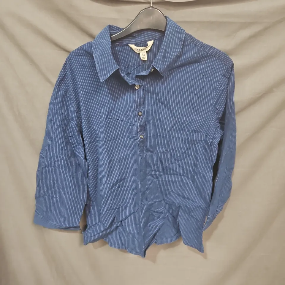 SEASALT CORNWALL BLUE STRIPE SHIRT, UK 10