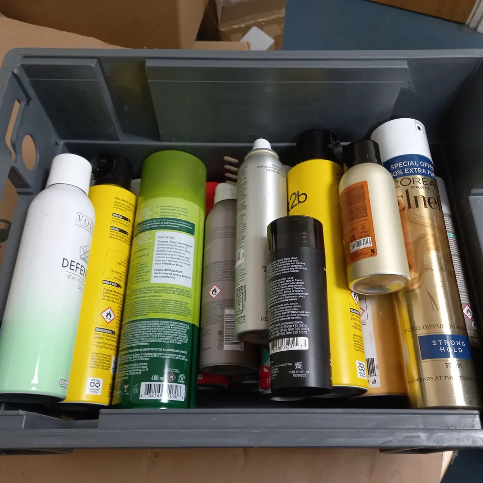 APPROXIMATELY 20 AEROSOL HAIR SPRAYS AND DRY SHAMPOO INCLUDE GOT2B AND L'OREAL 