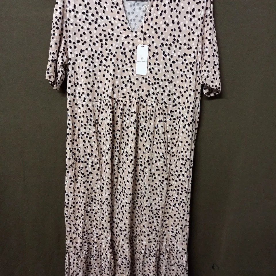 MAISON DE NIMES MAXI DRESS POKEDOT STONE - LARGE