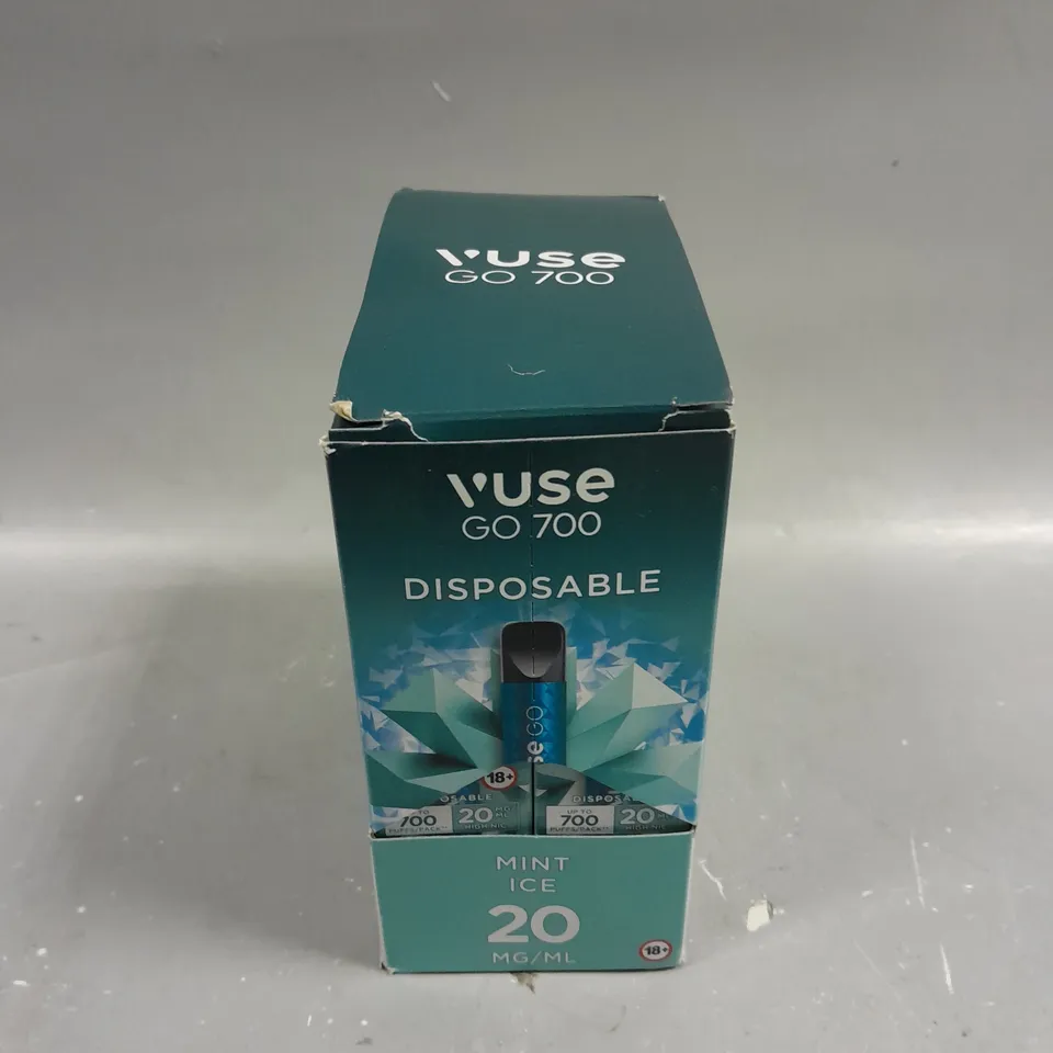10 X BOXED VUSE GO 700 DISPOSABLE VAPES - MINT ICE 