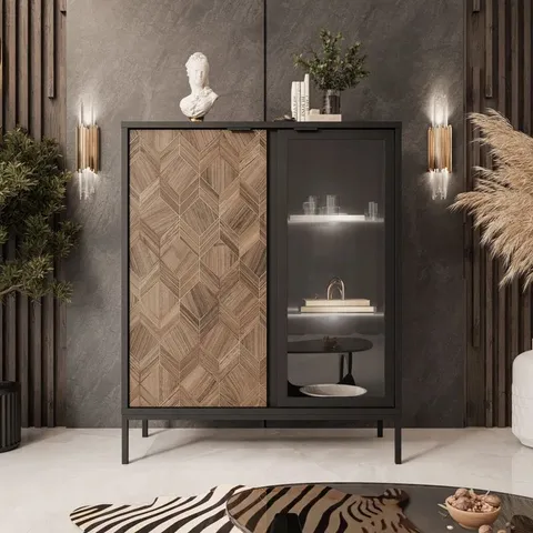 BOXED CAYUSE DISPLAY CABINET WITH LIGHTING (3 BOXES)