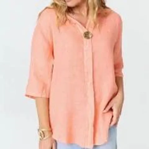 IZABEL LONDON COTTON SHIRT CORAL SIZE 18