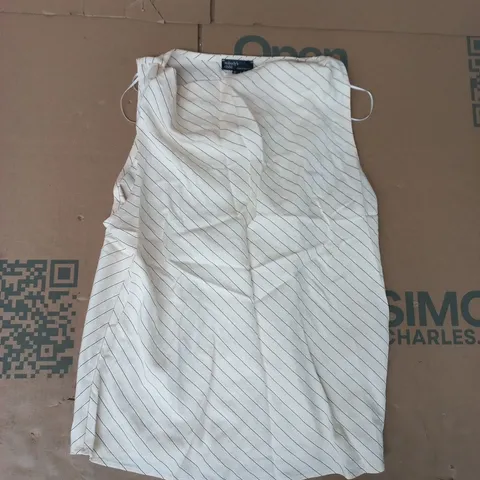 NOBODY'S CHILD RIBE DRAPED SLEEVELESS TOP IN CREAM SIZE UK 8