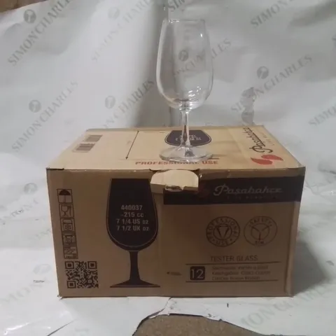 BOXED PASABAHCE TESTER GLASSES APPROXIMATELY 12