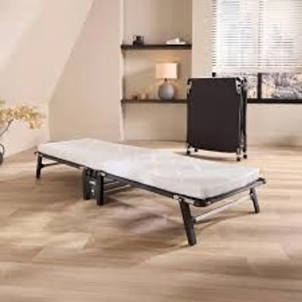 BOXED JAY-BE HE70 HIDEAWAY FOLDING BED WITH COMFORT WHITE MATTRESS