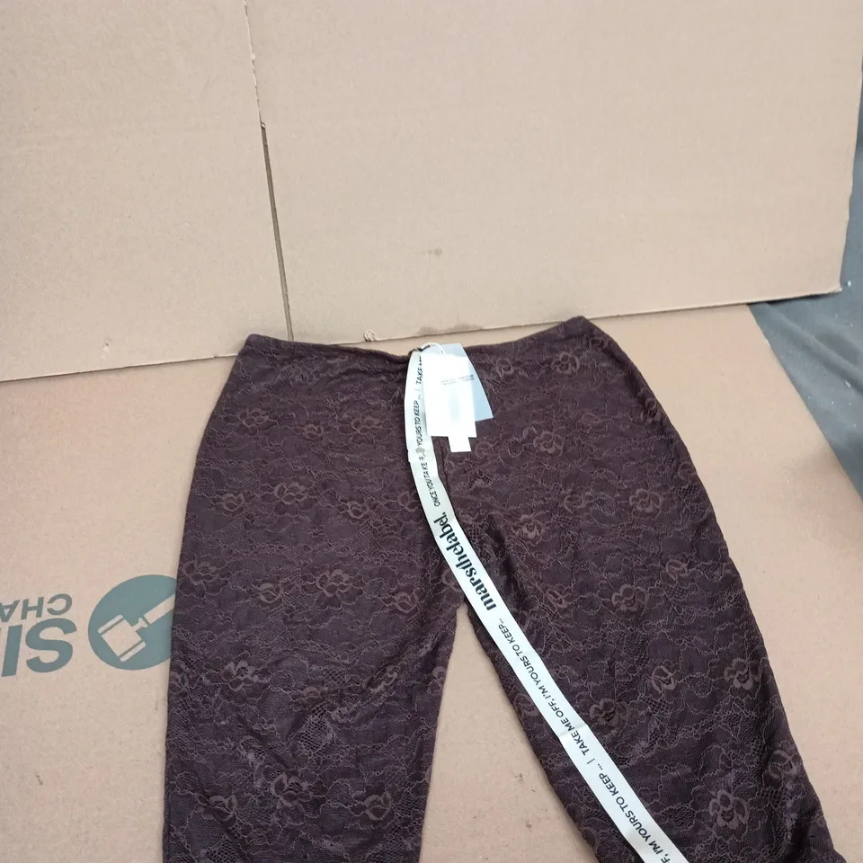 Mars The Label Women's Lace Overlay Palazzo Trousers – Burgundy
