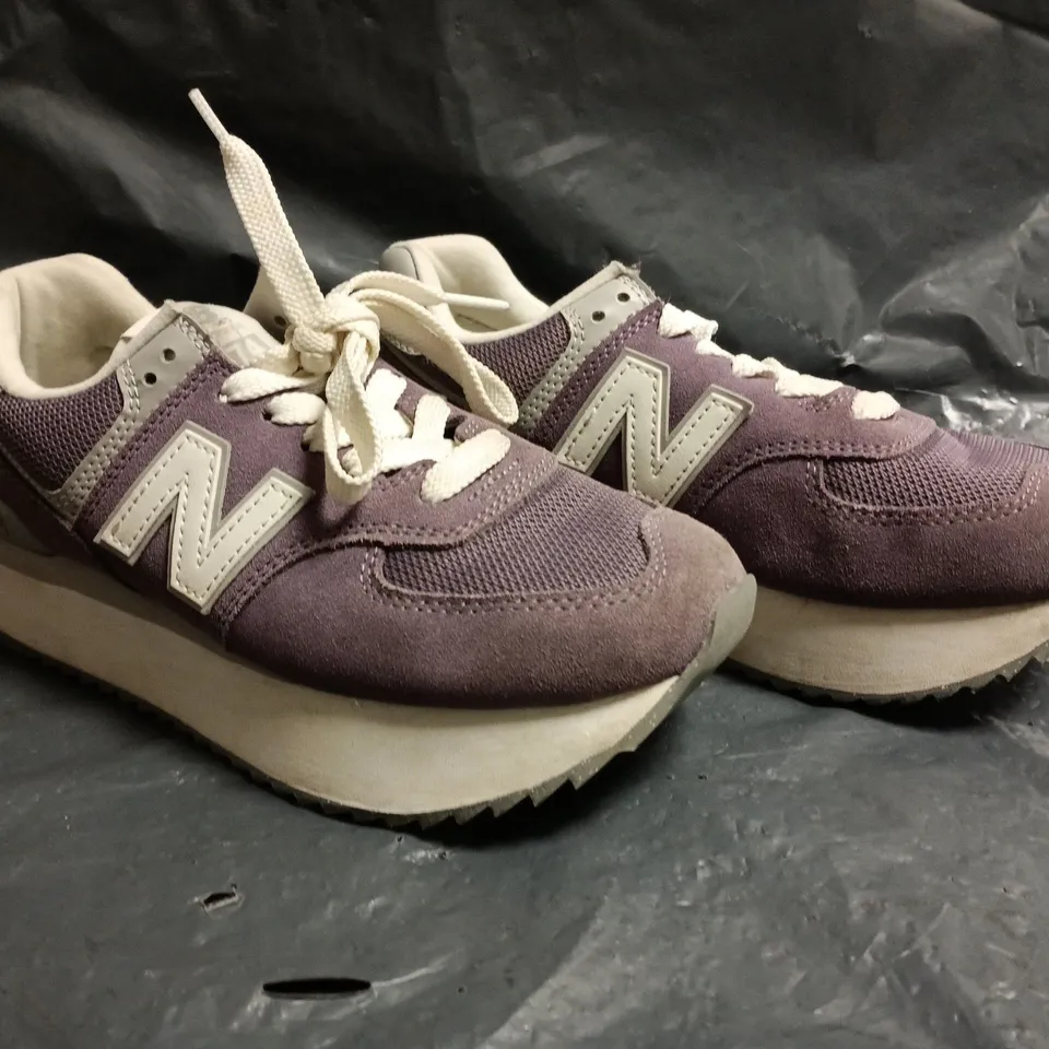 PAIR OF NEW BALANCE 574 TRAINERS IN PURPLE SIZE UK 6