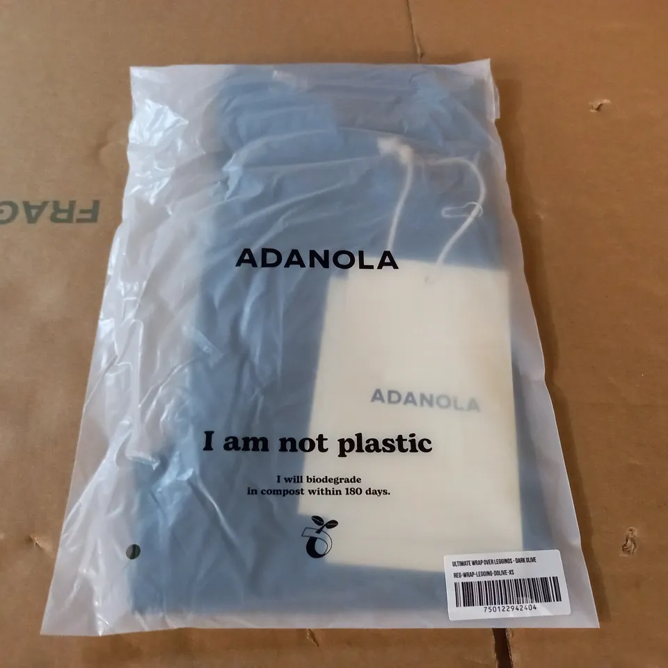 BAGGED ADANOLA ULTIMATE WRAP OLIVE LEGGINGS IN DARK OLIVE - XS