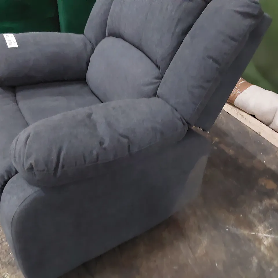 DESIGNER MANUAL RECLINING EASY CHAIR CHARCOAL FABRIC 