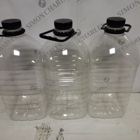 LOT OF 3 CLEAR PLASTIC BOTTLES WITH SCREW CAPS