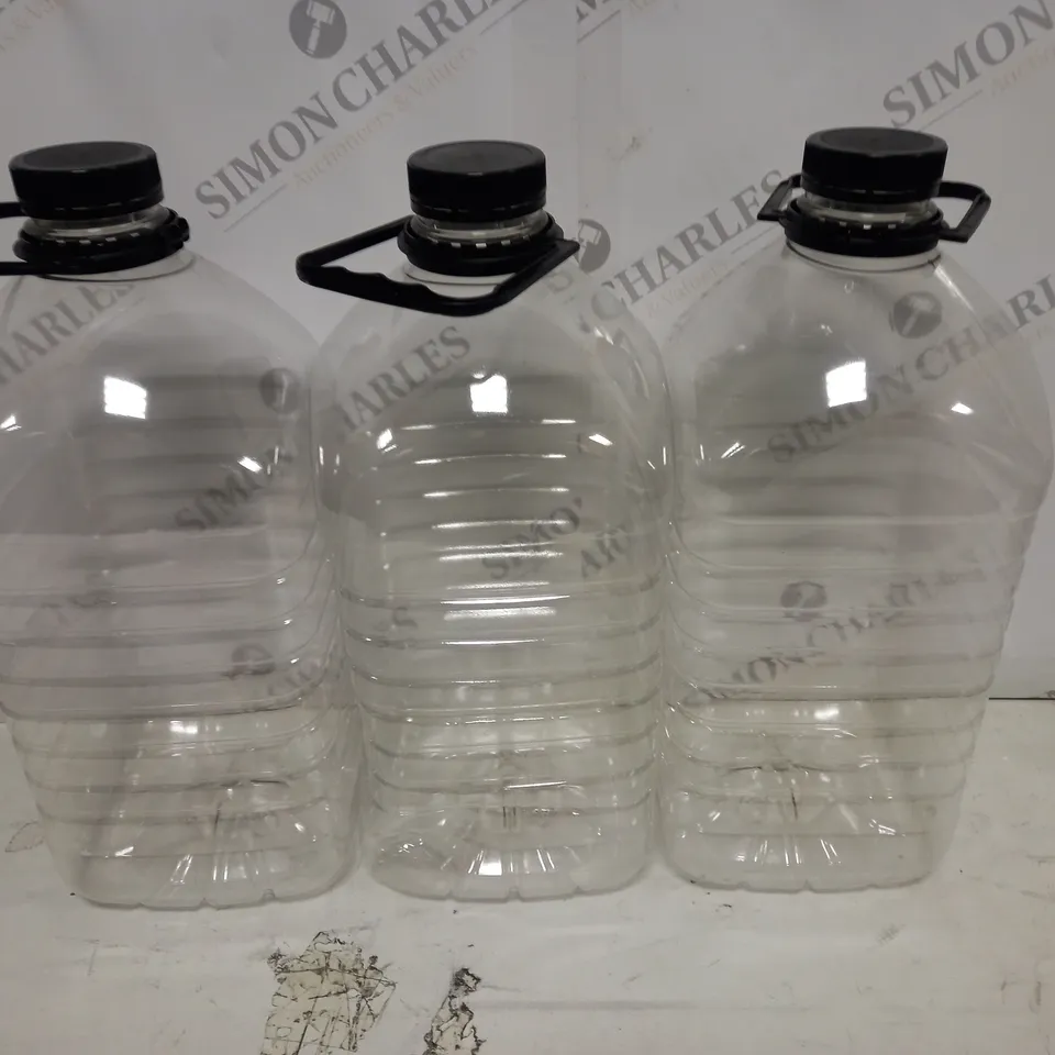LOT OF 3 CLEAR PLASTIC BOTTLES WITH SCREW CAPS