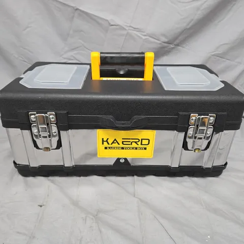 KAERD TOOLS BOX – PLASTIC TOOLBOX WITH YELLOW HANDLE, BLACK LID