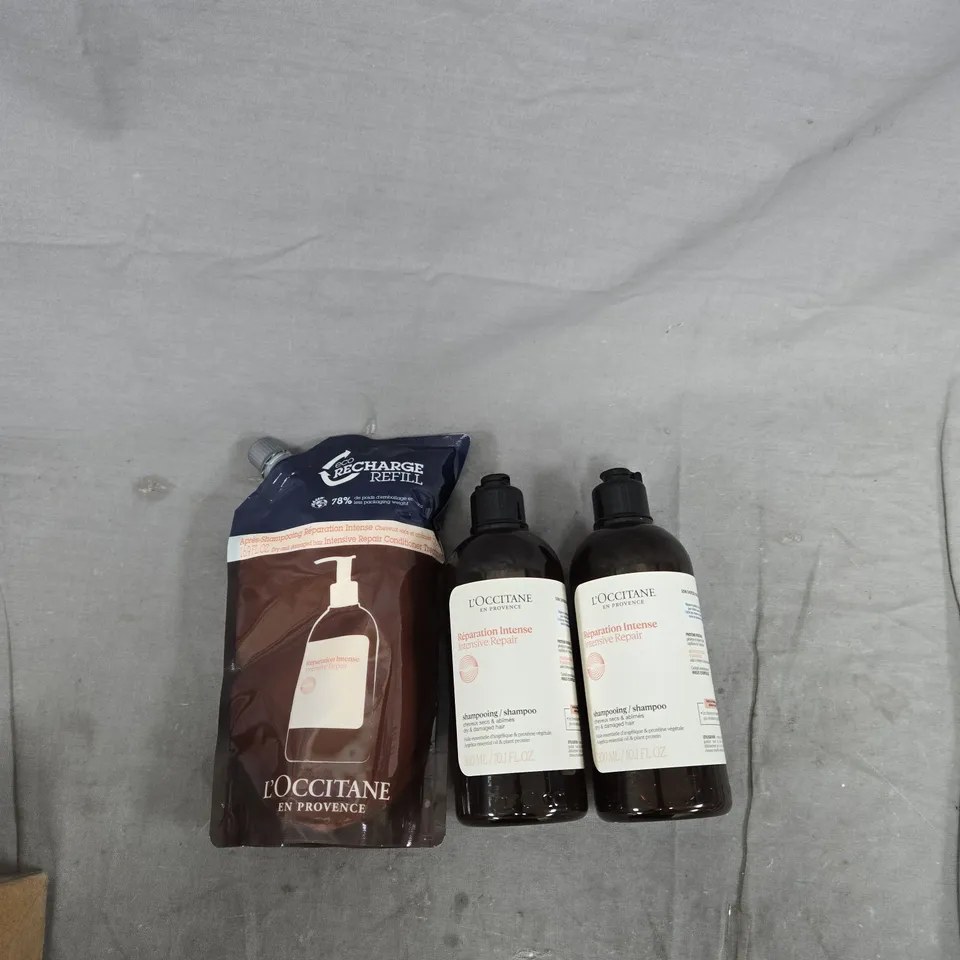 L'OCCITANE EN PROVENCE INTENSIVE REPAIR SHAMPOO SET – 2 X BOTTLES + REFILL POUCH