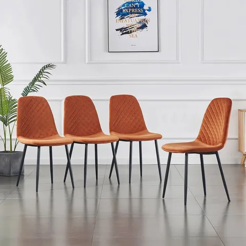BOXED SET OF 4 KAYLANI UPHOLSTERED DINING CHAIR - ORANGE