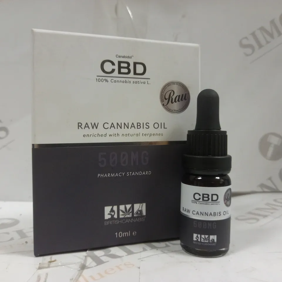 BOXED CANABIDOL CBD RAW OIL 500MG DROPS 10ML