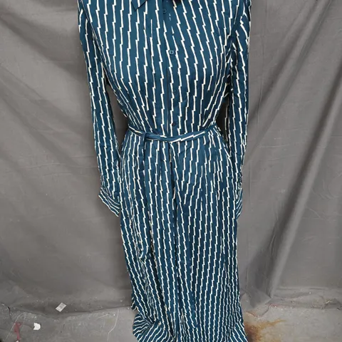 HOBBS SERPENTINE DRESS IN GREEN CREAM SIZE 16