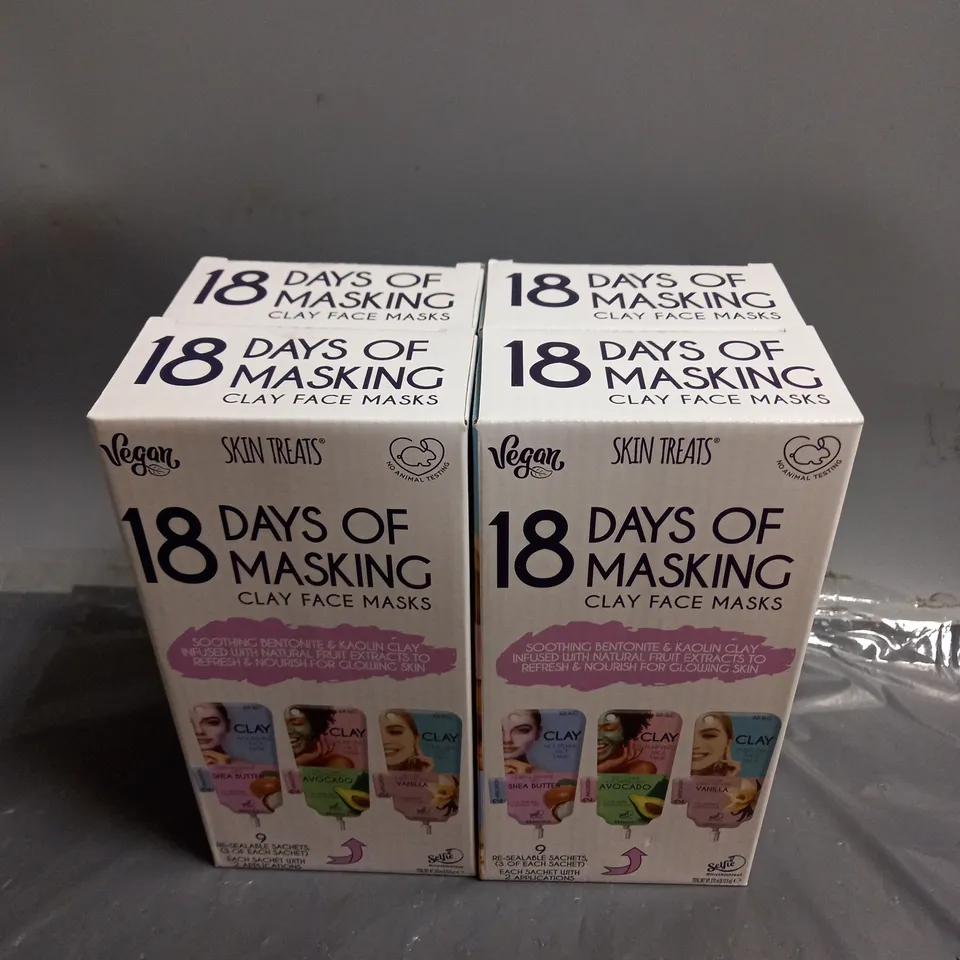 SKIN TREATS LOT OF 4 18 DAYS OF MASKING CLAY FACE MASKS