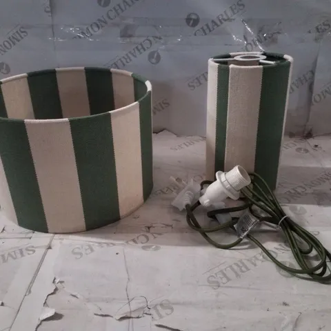 BOXED BEATRICE STRIPED TABLE LAMP - OLIVE 