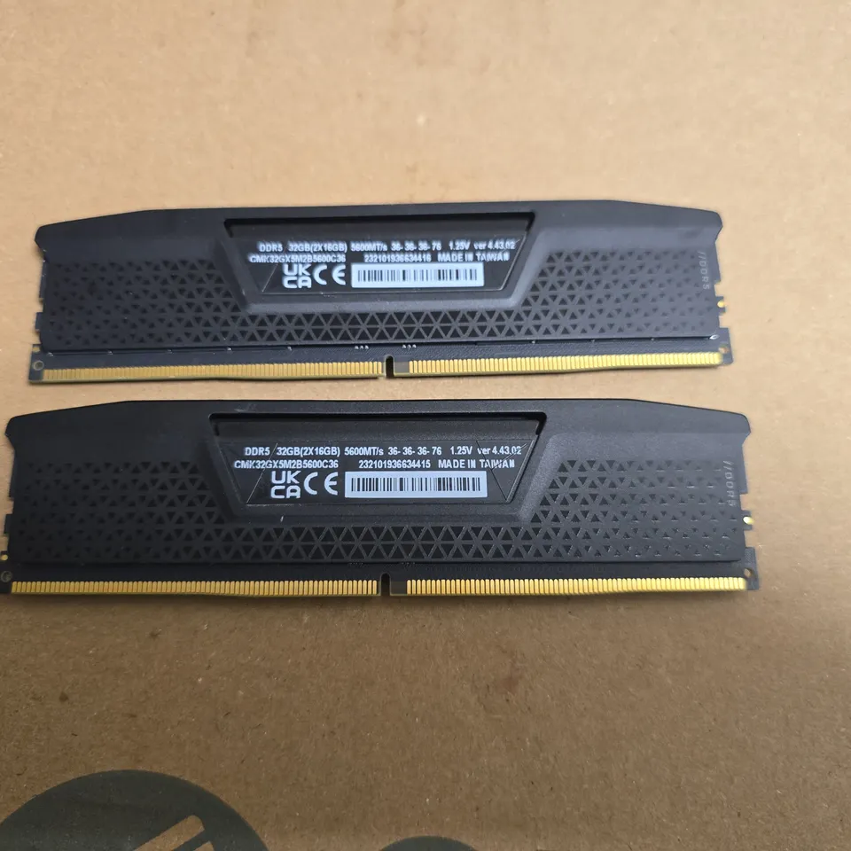 Corsair Vengeance DDR5 RAM 32GB (2x16GB) 5600MHz – 2x DIMMs