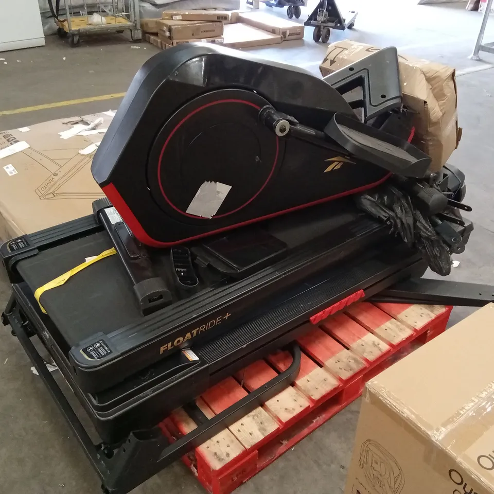PALLET OF ASSORTED INCOMPLETE OR DAMAGED EXERCISE MACHINES OR GYM EQUIPMENT 