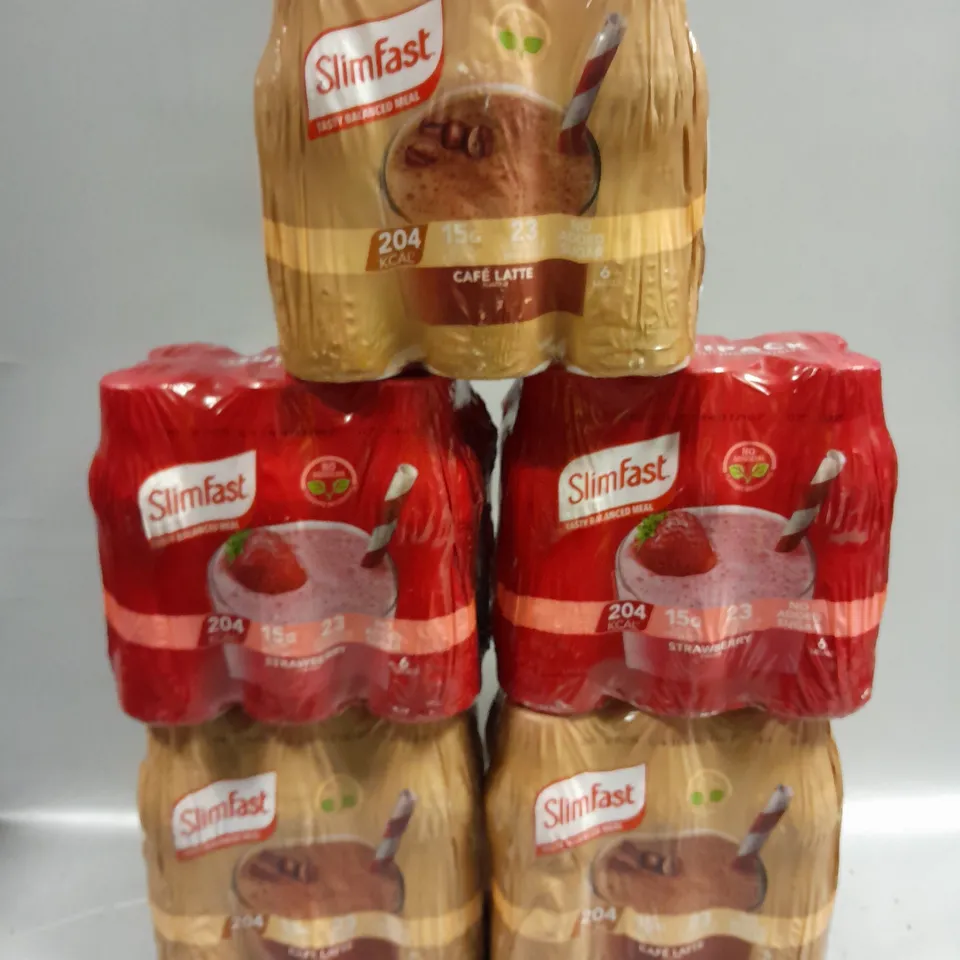 30 X SEALED SLIM FAST MEAL REPLACEMENT SHAKES IN STRAWBERRY & CAFÉ LATTE - 30 X 325ML - COLLECTION ONLY 