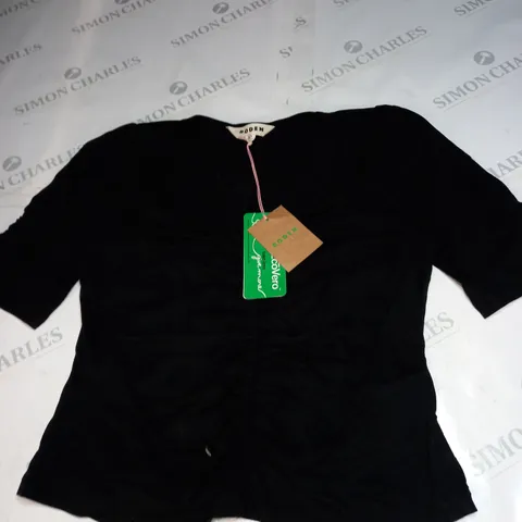 BODEN RUCHED FRONT PRINTED TOP SIZE 12