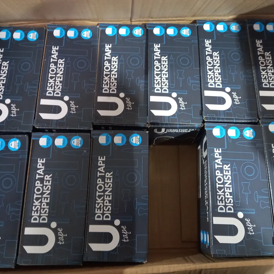 BOX OF APPROX 12 U TAPE DESKTOP TAPE DISPENSER 