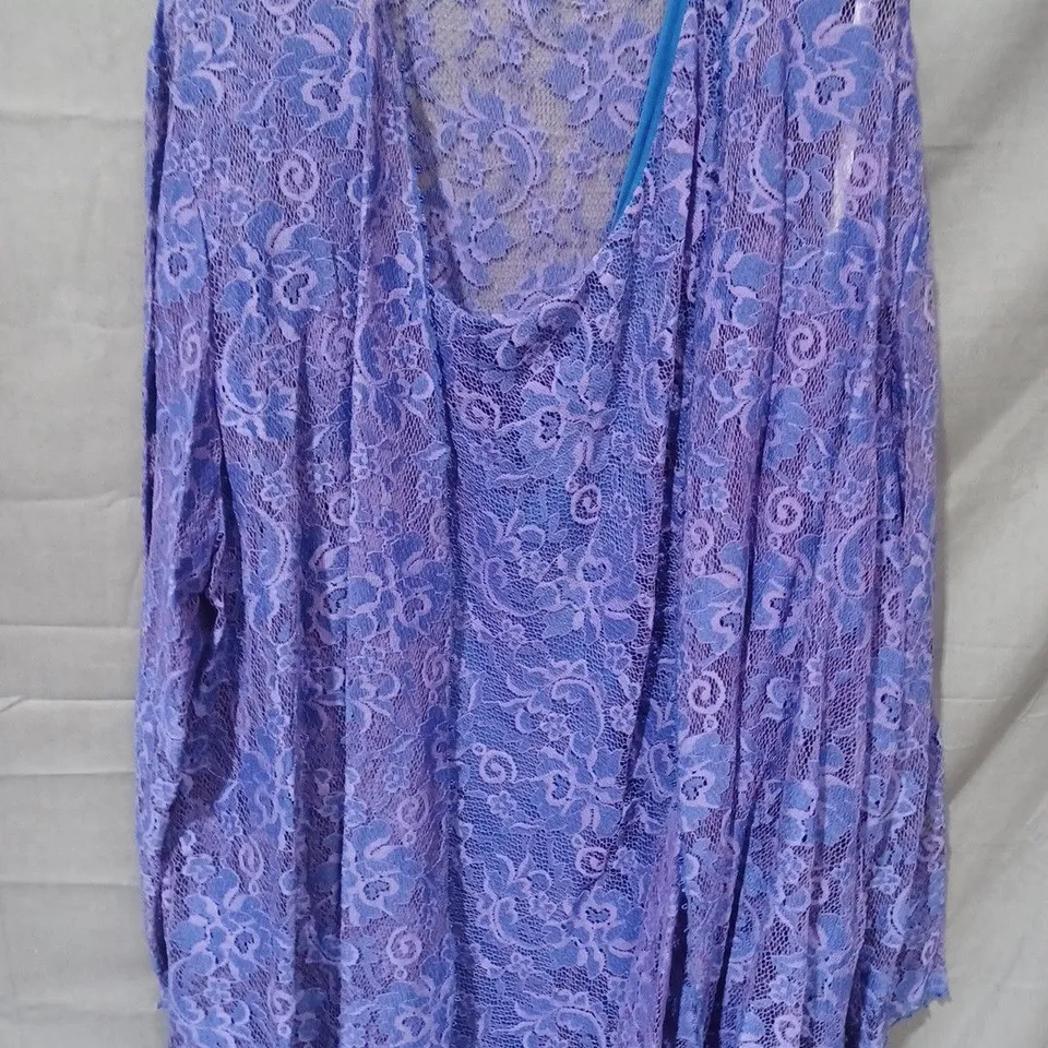 CAPRI BY MON CHERI FLORAL MESH 2 PIECE JACKET & DRESS IN ROYAL BLUE - SIZE 20W