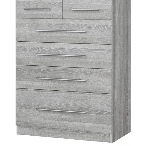 PRAGUE 4+2 CHEST OF DRAWERS IN WHITE ASH - COLLECTION ONLY