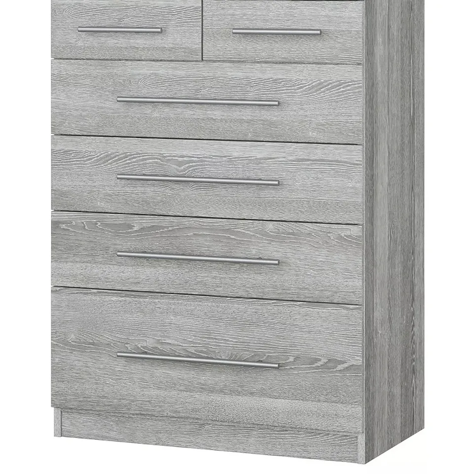 PRAGUE 4+2 CHEST OF DRAWERS IN WHITE ASH - COLLECTION ONLY