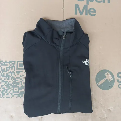 THE NORTH FACE LONG SLEEVE ZIP-THROUGH FLEECE IN BLACK SIZE LARGE