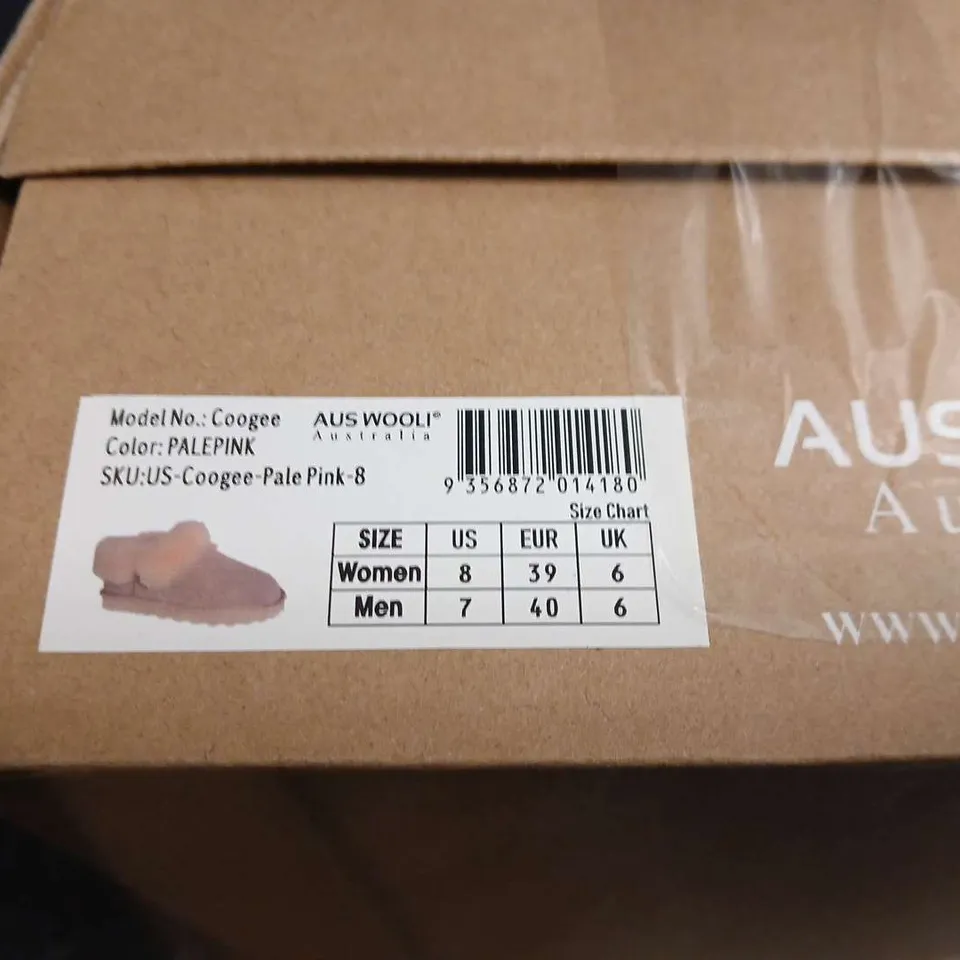 AUS WOOLI COOGEE PALE PINK SLIPPERS – WOMEN'S UK 6 
