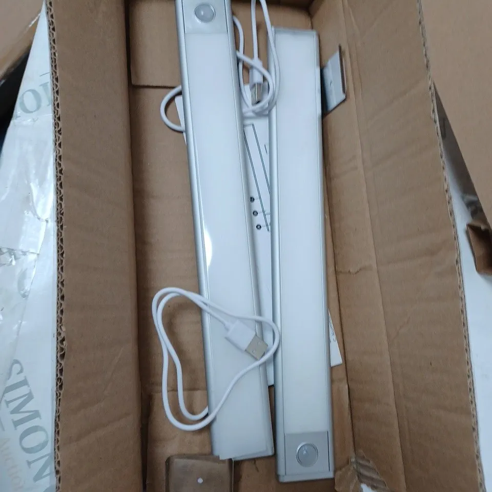 SET OF 2 SFIXX USB RECHARGEABLE MOTION SENSOR LIGHTS IN SILVER