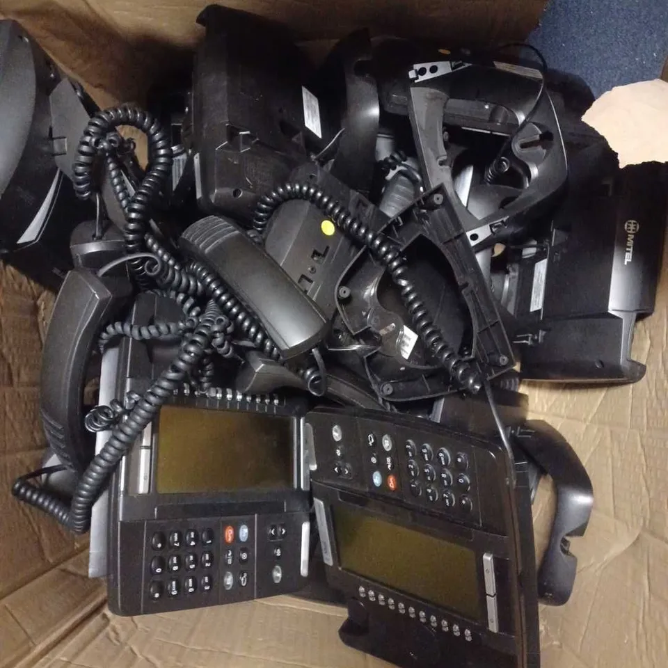 BOX OF APPROX 10 MITEL 5320 IP PHONES IN BLACK - COLLECTION ONLY